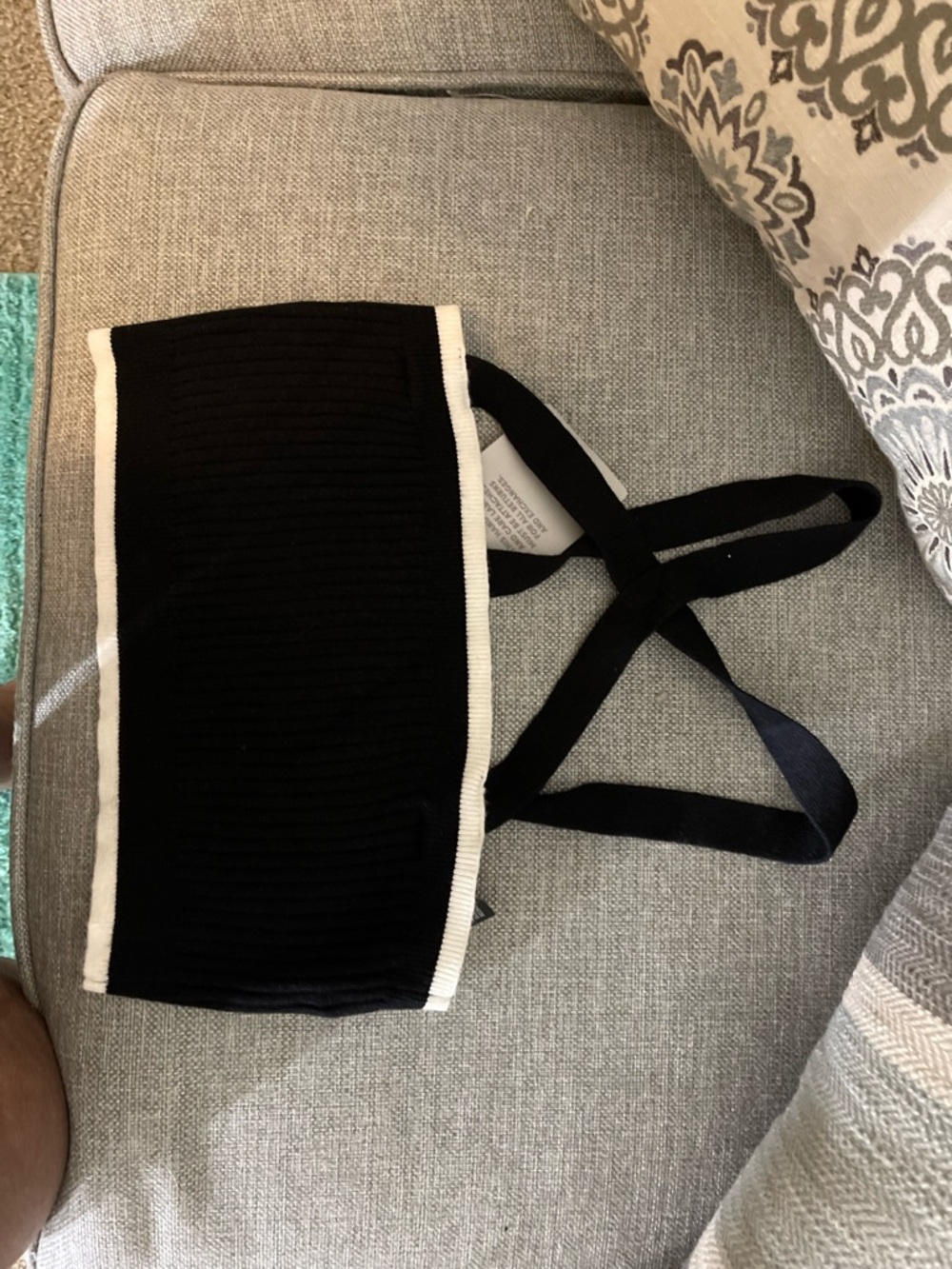Savage X Fenty Black Bandeau Top with White Trim